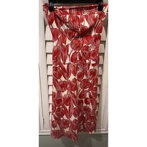 Notice Red flower Summer Dress Size 4 Red